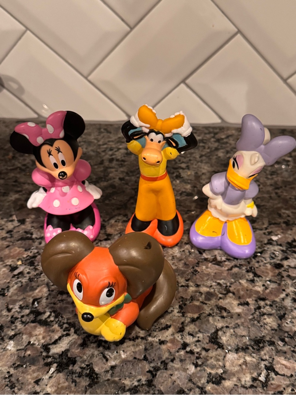 Disney Minnie Mouse & Co. Rubber Bath Toy/Water Toy Set 4 Characters Fifi Daisy